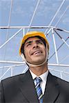 Close-up of an architect at a construction site