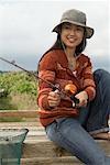 Portrait de femme pêche