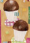 Two chocolate cupcakes