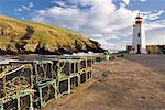 Crab Traps and Lighthouse, Caithness, Scotland, UK