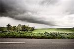 Country Road and Fields, Dumfries and Galloway, Scotland, United Kingdom