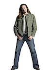Long haired man in jacket