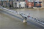 Millennium Bridge Over the River Thames, London, England