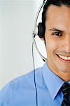 Businessman Wearing Headset