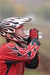 Mountain Biker drinking Water