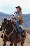 Cowgirl On her Horse