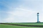 Tower in green field