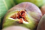 Fig splitting open, extreme close-up