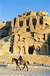 Tombes nabatéennes Jordanie, Petra, Bédouins, cheval
