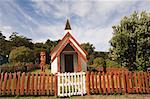 L'église, Onuku Village, péninsule de Banks, Nouvelle-Zélande