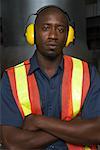 Worker with Hearing Protection