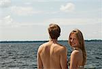 Couple Standing by Lake