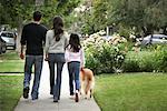 Family Walking Dog