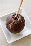 A chocolate covered apple