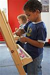 Children Painting in Daycare