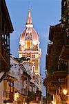 Cartagenas Kathedrale und Straßenszene, Cartagena, Kolumbien