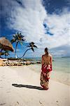 Femme sur la plage Uvero, Costa Maya, Mexique