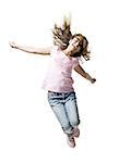 Girl jumping and smiling