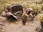 Voiture ancienne rouillée, Eldorado Canyon, Nevada, USA