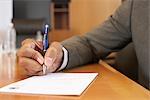 Close-up of Businessman Writing