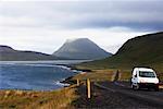 Car Driving through Snaefellsnes Peninsula, Iceland