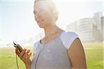 Woman Listening to Mp3 Player