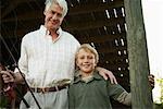 Grandfather and Grandson Going Fishing