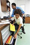 Portrait de femme qui travaillait dans le Bureau