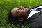 Businessman Lying in the Grass