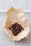 Szechuan pepper in brown paper