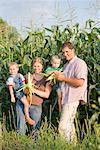 Family in Corn Field