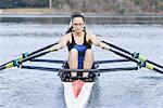 Teenage Girls Rowing