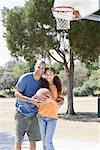 Father and Daughter on Basketball Court