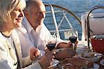 Couple Dining on Sailboat