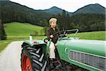 Boy Riding Tractor