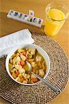 Chicken Soup with Orange Juice and Pills