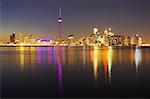 Skyline in der Abenddämmerung, Toronto, Ontario, Kanada