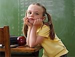 Portrait of Girl in Classroom