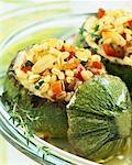 Courgettes stuffed with wheat