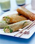 Green cabbage and boulghour crunchy rolls