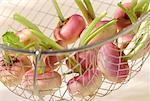 baby turnips in steam basket