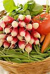 Basket of fresh vegetables