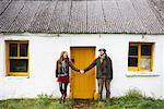 Portrait of Couple by Barn, Ireland