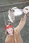 Portrait of Man Holding Trophy