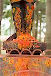 Niedrige Schnittansicht einer Statue in einem Tempel, Tirupati, Tirumala Venkateswara Tempel, Tirumala, Andhra Pradesh, Indien