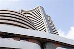 Low angle view of a stock exchange building, Bombay Stock Exchange, Dalal Street, Mumbai, Maharashtra, India