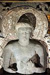 Statue de Bouddha dans une grotte, Ajanta, Maharashtra, Inde