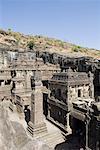 Old ruins of a temple, Kailash Temple, Ellora, Aurangabad, Maharashtra, India