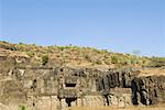 Alte Ruinen von einer Höhle, Ellora, Aurangabad, Maharashtra, Indien