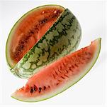 Close-up of a watermelon with its slice